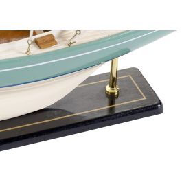 DKD Home Decor Barco Decorativo de Madera Maciza Verde Menta y Blanco, 62x42x9 cm, Desmontable