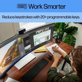 HP 450 Teclado Inalámbrico Programable, Comodidad, Productividad y Estilo Personalizable para Trabajar Más Rápido y Eficaz