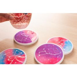 Cricut 2006582 Posavasos Redondos Blancos - Pack de 4