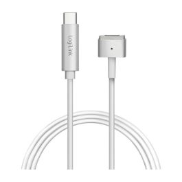 LogiLink PA0226 Cable de Carga USB-C a MagSafe 2, 1.8m, Plata, 87W, para MacBook Pro/Air (2012-2017)