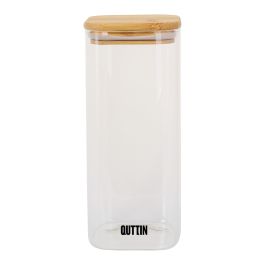 Quttin Tarro de Boro Cuadrado Bambú 8x21 cm 1000 ml (12 Unidades)