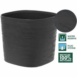 Garden Id 08310369 Maceta Respect con reserva de agua, 100% reciclable, Negro-Anth, 40x40 cm, superficie estructurada.