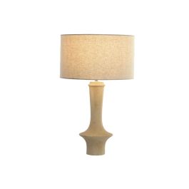 DKD Home Decor Lámpara Sobremesa Natural Beige 40 x 67 x 40 cm Mango Lino E27