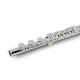 Pearl Flauta Travesera 795RBE Desalineada Plata 925 Cabeza Cuerpo Pie Mecanismo Plateado Platos Abiertos Mi Pie Si Estuche