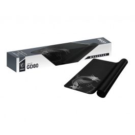 MSI X12-E89 Alfombrilla de ratón Gaming Agility GD80 extragrande, tela y caucho, base antiderrapante, Negro/Blanco