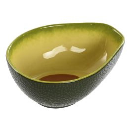 DKD Home Decor Bol de Gres Tropical Diseño Aguacate Verde Amarillo (Set 4 Unidades) Apto Microondas y Lavavajillas Precio: 28.49999999. SKU: B13N5NQ5SE