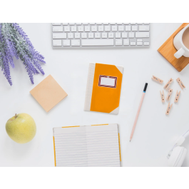 Fernandes Libro Cartone Cosido Din A6+ Rayado Horizontal 50 Hojas 100 gr Naranja