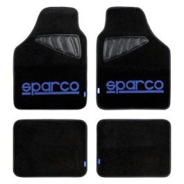 Sparco SPC1901 Alfombras de Moqueta para Coche Negras con Logo Azul Antideslizantes - Juego de 4 Piezas Universales, Poliéster y PVC Sparco SPC1901 Alfombras de Moqueta para Coche Negras con Logo Azul Antideslizantes - Juego de 4 Piezas Universales, Poliéster y PVC