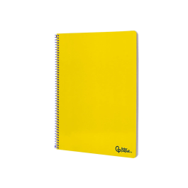 Liderpapel Cuaderno espiral A4 Smart, tapa blanda, 80 hojas, 75gr, cuadro 4mm con margen, color amarillo