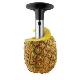 WMF 1873676030 Gourmet Ananasschneider - Cortador de piña de Acero Inoxidable, Apto para Lavavajillas, Negro