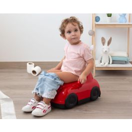 KioKids Orinal Infantil Coche Rojo con Retrovisores, Respaldo y Tapa Extraíble para Aprendizaje y Operación Pañal +12 Meses
