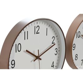 Reloj Pared Basicos DKD Home Decor Natural Blanco 4 x 30 x 30 cm (2 Unidades) Reloj Pared Basicos DKD Home Decor Natural Blanco 4 x 30 x 30 cm (2 Unidades)