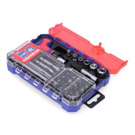 Workpro Juego de Puntas y Vasos con Mini Mango Carraca T, 28 Piezas