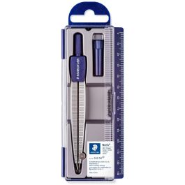 STAEDTLER Compás Noris 550, Azul y Plata, Diámetro máximo 30 cm, 124mm de largo, 1 pieza