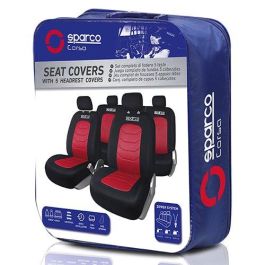 Sparco SPC1019RS Juego Fundas S-Line Rojo para Coche Universales 100% Polyester Lavables