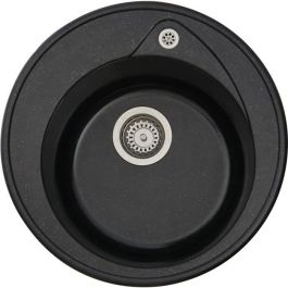 Stradour - 06 Fregadero de Cocina RONDA Incorporado SMC Negro Paillete 1 Seno Ø 49 cm No Perforado con Kit Vaciado Manual y Sifón Precio: 104.99423979. SKU: B1EFQWCG9G