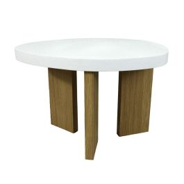 Mesa auxiliar Romimex Blanco Natural Madera MDF 60 x 40 x 60 cm