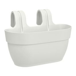 Elho Vibia Campana Easy Hanger Maceta Medium para Balcón exterior Blanco Seda L 24,1 x An 36 x Al 26,5 cm
