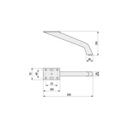 Q&Q Pata Metálica Punt H150 Acabado Níquel Oscuro para Sofás y Muebles 150mm