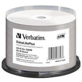 Verbatim Cd-R, 700Mb, 52X, Datalifeplus Wide Thermal Professional 50 Pack Spindle - No Id Brand Print Area: 23-118 mm Precio: 22.58999941. SKU: B12XTRSEVG