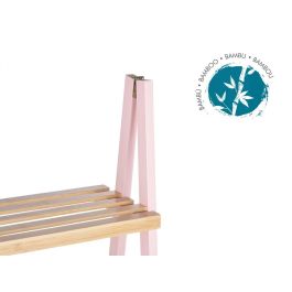 Berilo Estanteria Escalera 4 Estantes Bambu Rosa 40 x 109.3 x 30 cm