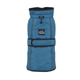 Nayeco Impermeable "La Tormenta Perfecta" para Perro, Protección Lluvia con Forro Polar, Diseño Sin Patas, Franjas Reflectantes, Azul 55 cm