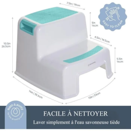 Dreambaby Taburete con Escalera 2 UP Antideslizante y Texturizado Aqua para Niños y Adultos Hasta 80 kg