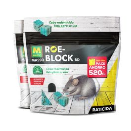 Raticida roe-block 260 g+260 g 231535 massó