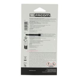 Facom Adhesivo Epoxi Bicomponente con Partículas de Aluminio - Fuerte y Duradero para Metal, Plástico, Hormigón y Madera - Jeringa 28g
