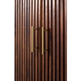 GINER Y COLOMER Aparador Curvo Madera Mango Nogal 150 cm con Tapa Marmol Blanco