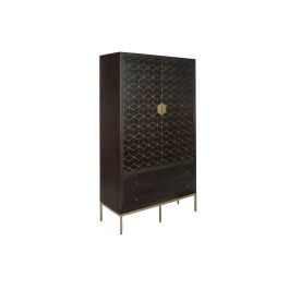DKD Home Decor Armario Moderno Marrón Oscuro Dorado 100x40x175 cm de Acacia y Metal con 2 Puertas y 2 Cajones Precio: 611.50000021. SKU: B17YWHVW5A