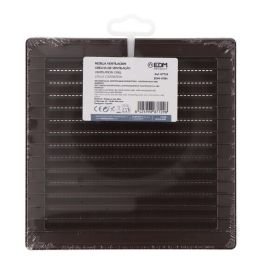 Edm Rejilla ventilación cuadrada empotrable con mosquitera 140x140mm ABS Marrón