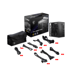 MSI MPG A1000G PCIE5 Fuente de Alimentación 1000W 80 PLUS Gold ATX 3.0 Totalmente Modular para PC