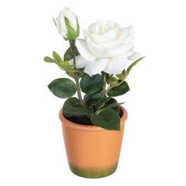 Planta Rosas 3/M Blanco-Rosa Artificial 13 X 13 X 28 cm