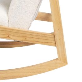 Mecedora Blanco Natural Madera de caucho Tejido 60 x 83 x 72 cm Mecedora Blanco Natural Madera de caucho Tejido 60 x 83 x 72 cm