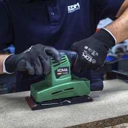 Koma Tools Lo-150 Lijadora Orbital Eléctrica 150 W, Brico Series, 11000 rpm, Almohadilla 90x189mm, Aspiración, Verde/Negro