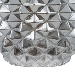 Lámpara de Techo 15 x 15 x 17,5 cm Cristal Plata Hierro Ø 15 cm