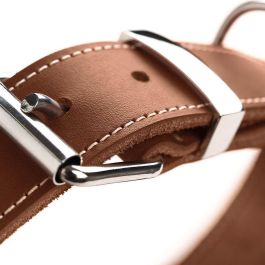 Hunter Collar Aalborg Special 24-30 cm Coñac para perro, de cuero, ancho 2cm con costuras en contraste