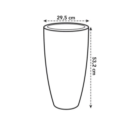 Elho Maceta Pure Soft Round High 30 Antracita, Uso Interior y Exterior, Ø 29,5 x H 52,5 cm