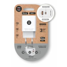 Tech One Tech Cargador ultrarrápido 25W USB-C + USB-A PD, Blanco Precio: 9.78999989. SKU: B16E6HCF53