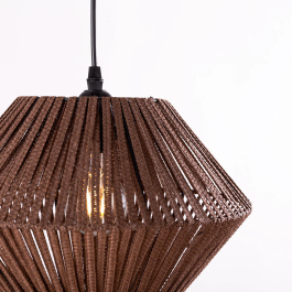 Lámpara Colgante Albert Ratán Diseño Rejilla Estilo Étnico [SKD-P-2004]