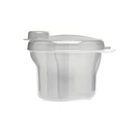 KioKids Dosificador de Leche en Polvo 3 Compartimentos Semitransparentes Bebé +0 Meses para Biberón Snacks Chupete Gris Esterilizable Lavavajillas