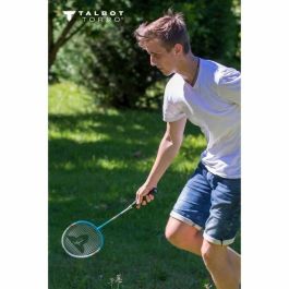 TALBOT TORRO AAAOW04920 Set Bádminton 4 Fighter - 4 Raquetas con Cordaje Multifilamento - 3 Volantes Sintéticos