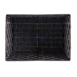 Kipit Cesta Tela Cónica Rectangular con Asas Grande Negro 35x25x20 cm (Set de 12)