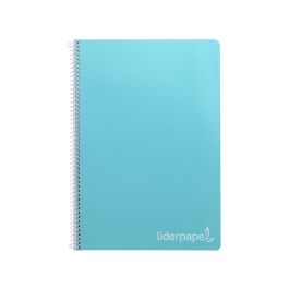 Cuaderno Espiral Liderpapel Folio Witty Tapa Dura 80H 75 gr Cuadro 4 mm Con Margen Color Celeste 5 unidades