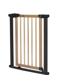 Safety 1st BBC3220660344703 Barrera de Seguridad Simply Close Wood & Metal a Presión 73-80cm (Ext. 94cm) Apertura con 1 Mano Madera Grafito Sin Taladros