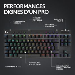 Teclado para juegos - inalámbrico - LOGITECH G - G Pro X TKL Lightspeed - USB - AZERTY - Negro