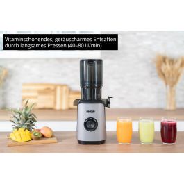 Unold 78275 Slow Juicer Sam Exprimidor Lenta, 80 RPM, 0.8 L, Carbón vegetal