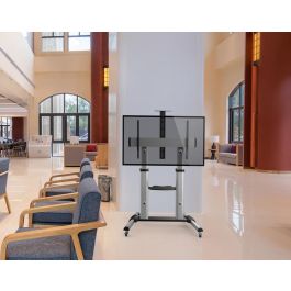 EQUIP Soporte para TV de suelo con ruedas EQ650605, hasta 100 kg y 100", aluminio