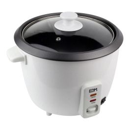 Edm Olla Arrocera 1L 400W Antiadherente con Tapa de Vidrio y Función Mantener Caliente